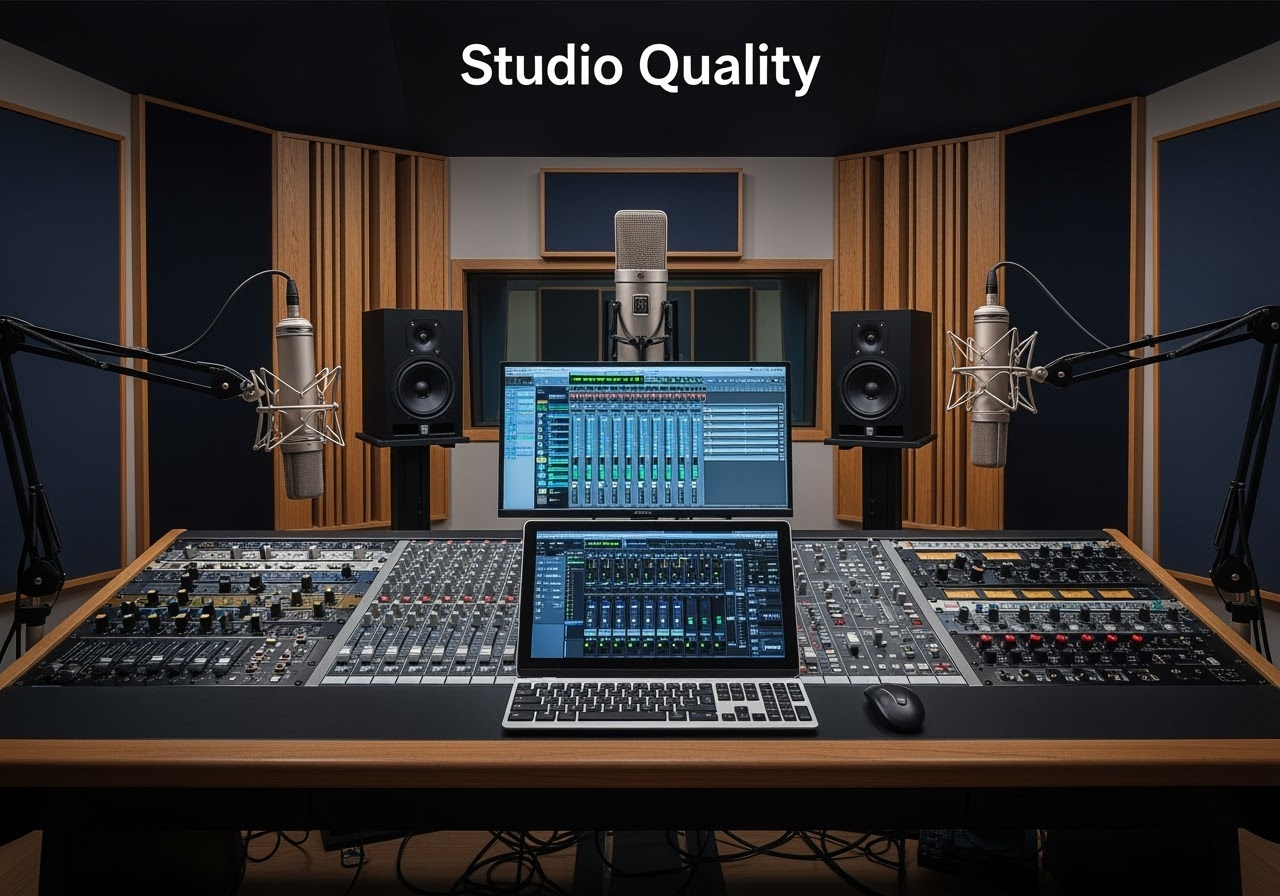 Studio Qのプロ仕様音響機器セットアップ